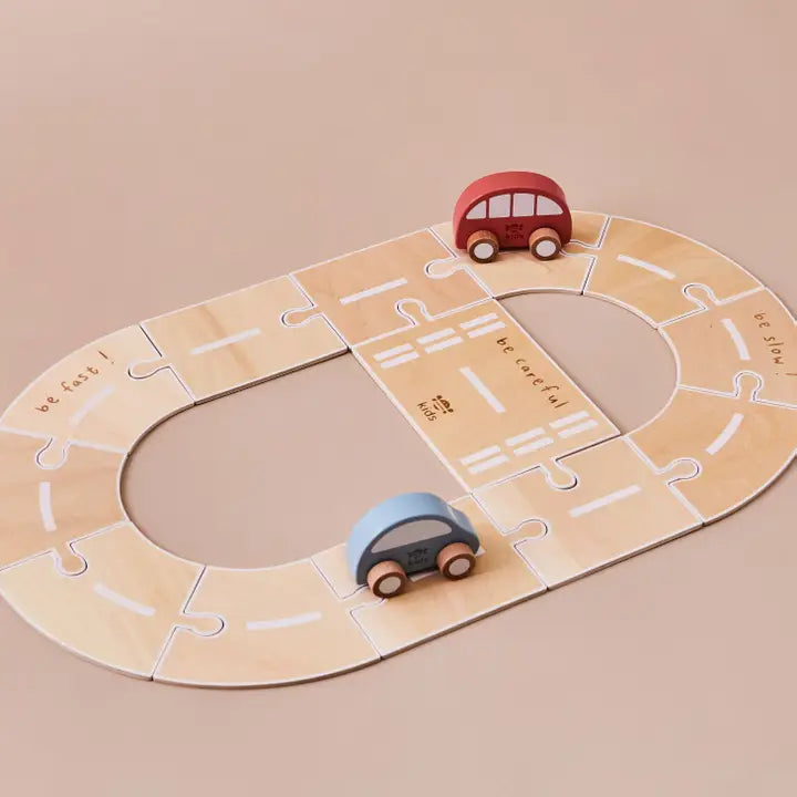 Just Bee Kids -  Wooden Road Track with Vehicles - Mabel & Fox