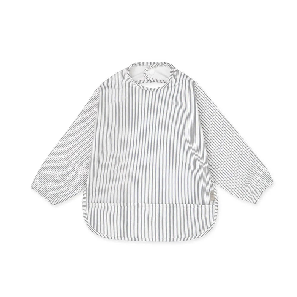 Cam Cam Copenhagen - Sleeved Bib - Classic Stripes Blue - Mabel & Fox
