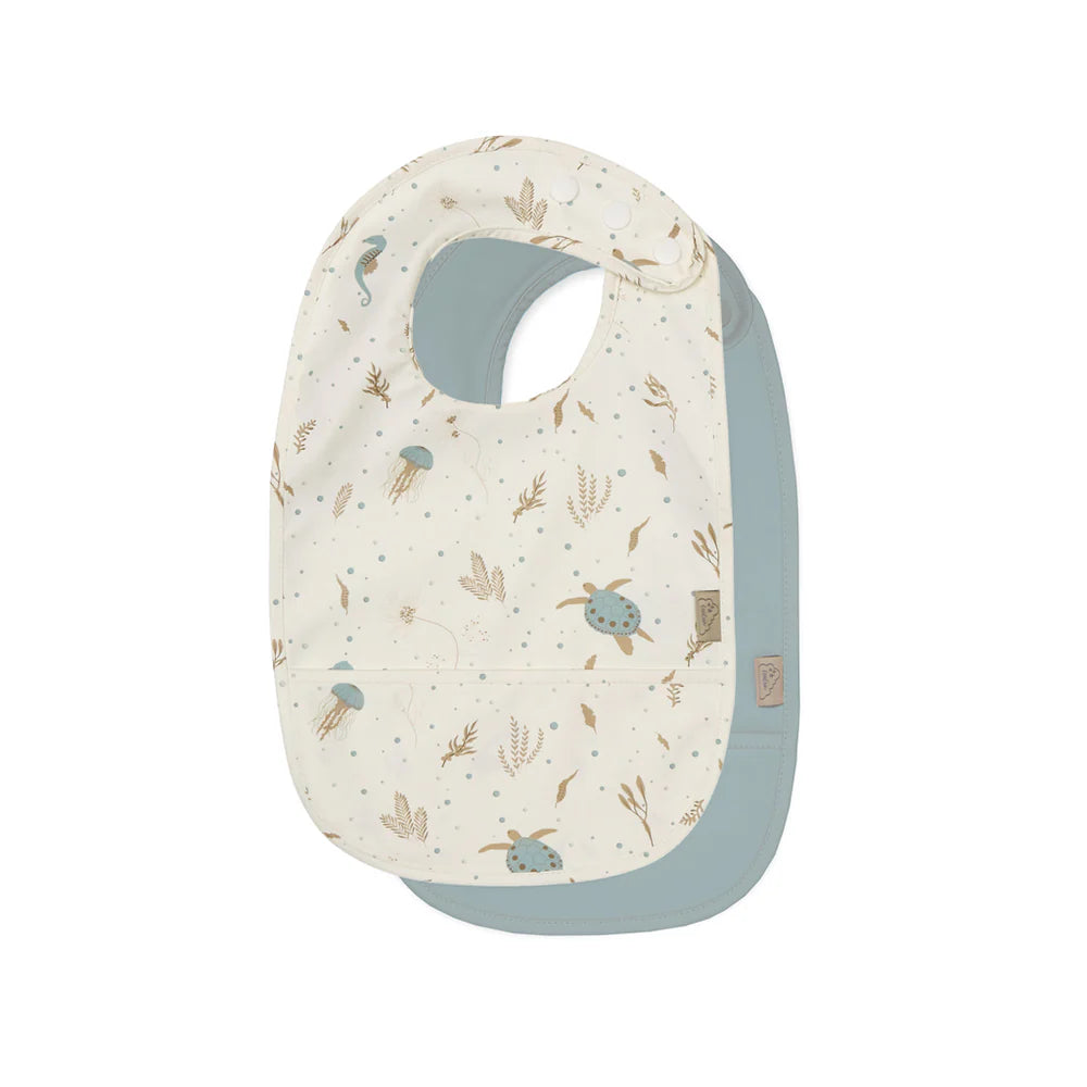 Cam Cam Copenhagen - Bib W/Pocket 2 Pack - Sea Garden - Mabel & Fox