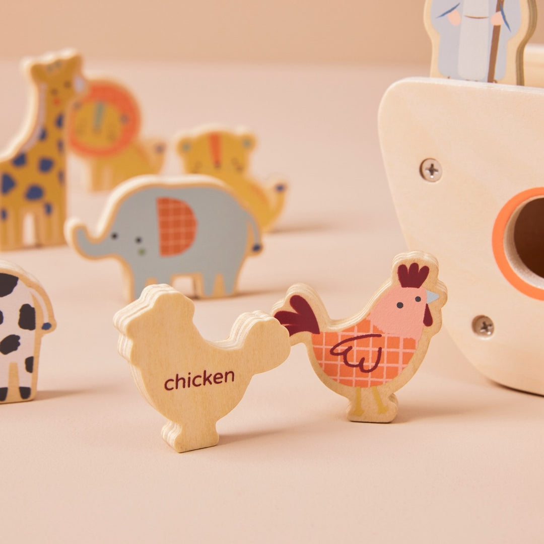 Just Bee Kids -  Wooden Shape Sorter - Noah's Ark - Mabel & Fox