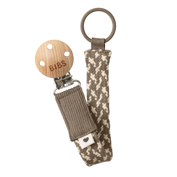 Bibs - Pacifier Clip - Dark Oak/Vanilla