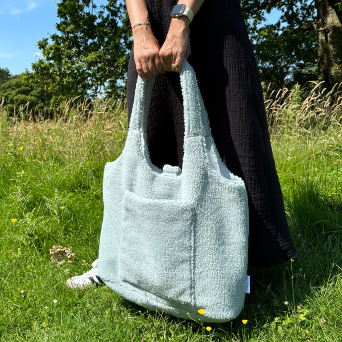 Mabel & Fox - Teddy Tote Bag - Ice Blue - Mabel & Fox