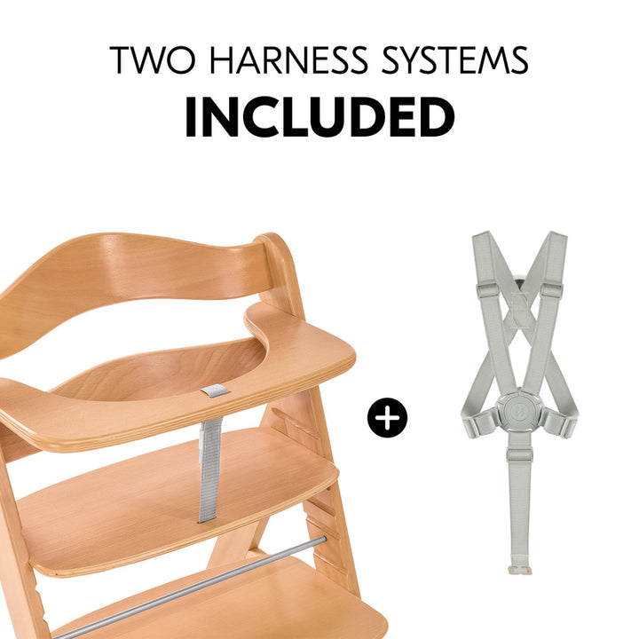 Hauck - Alpha+ Wooden Highchair - Natural - Mabel & Fox