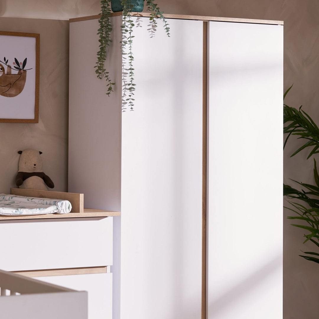 OBaby - Astrid Double Wardrobe - White - Mabel & Fox