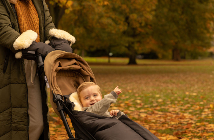 Naturally Sheepskins - Sheepskin Footmuff - Black - Mabel & Fox