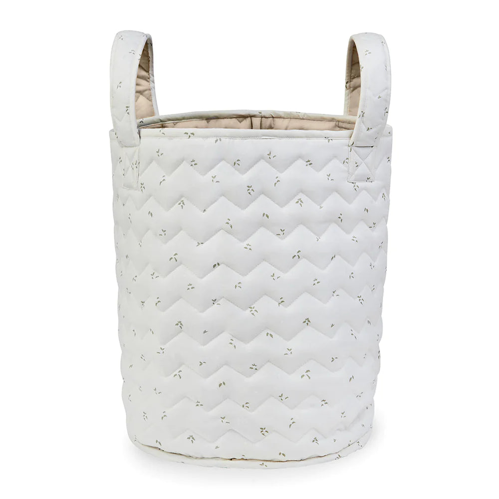 Avery Row - Large Quilted Storage Basket - Nettle Scatter - Mabel & Fox