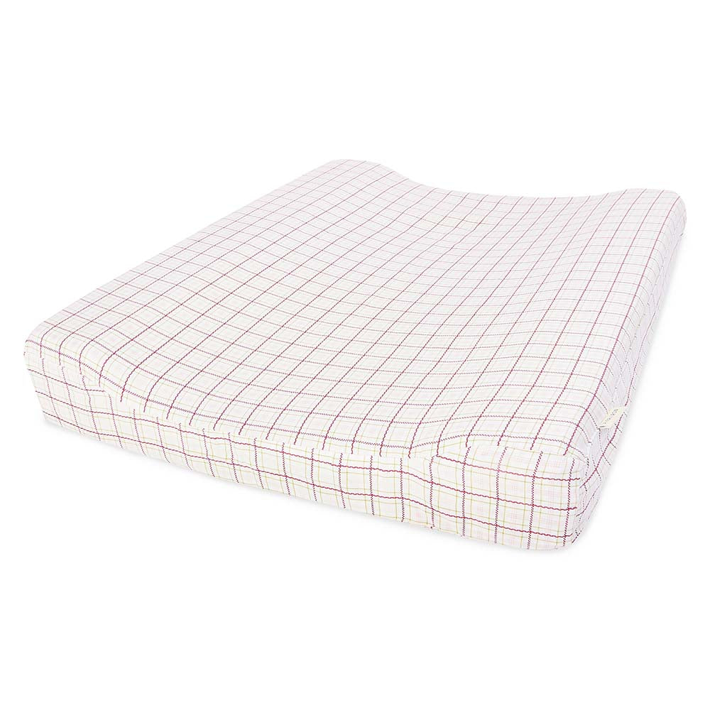 Avery Row - Baby Changing Cushion - Pink Check