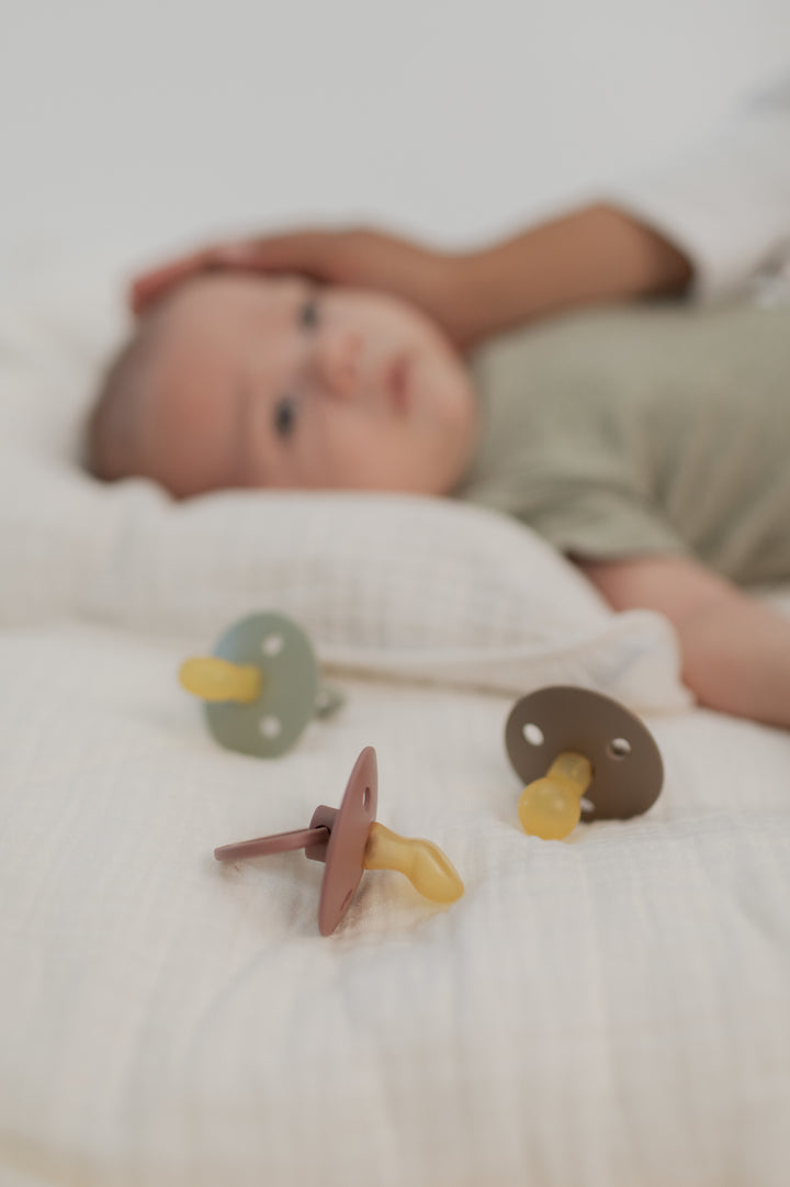 Bibs - Colour Pacifier - Anatomical Nipple - Blush / Woodchuck - Mabel & Fox