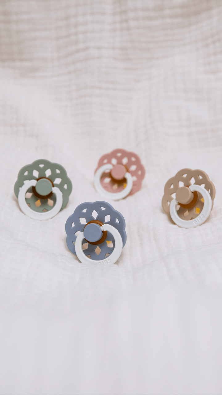 Bibs - Boheme Glow Pacifier - Round Nipple - Blush / Vanilla - Mabel & Fox