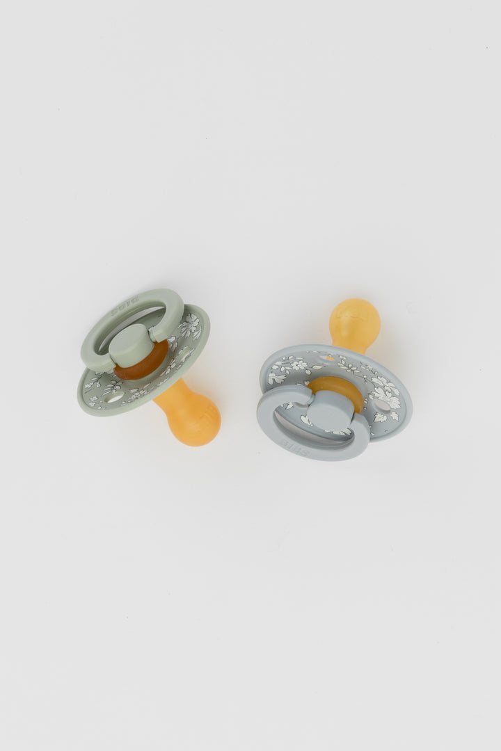 Bibs x Liberty - Colour Pacifier - Round Nipple - Capel Cloud / Sage - Mabel & Fox