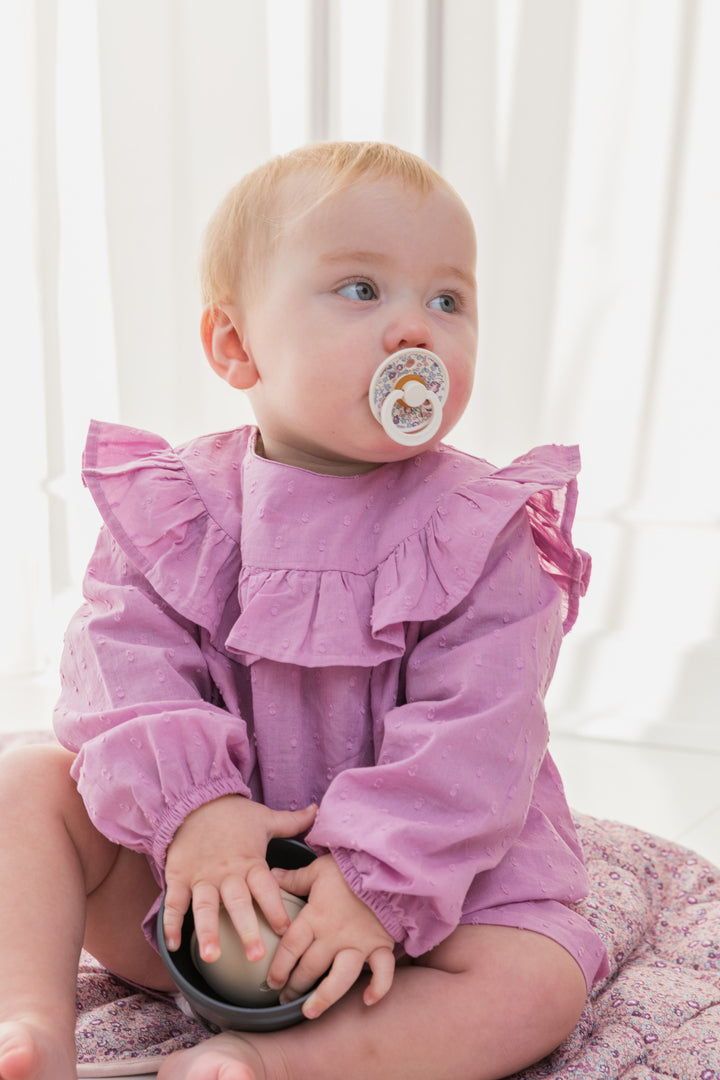 Bibs x Liberty - Colour Pacifier - Round Nipple - Eloise Ivory / Sage - Mabel & Fox