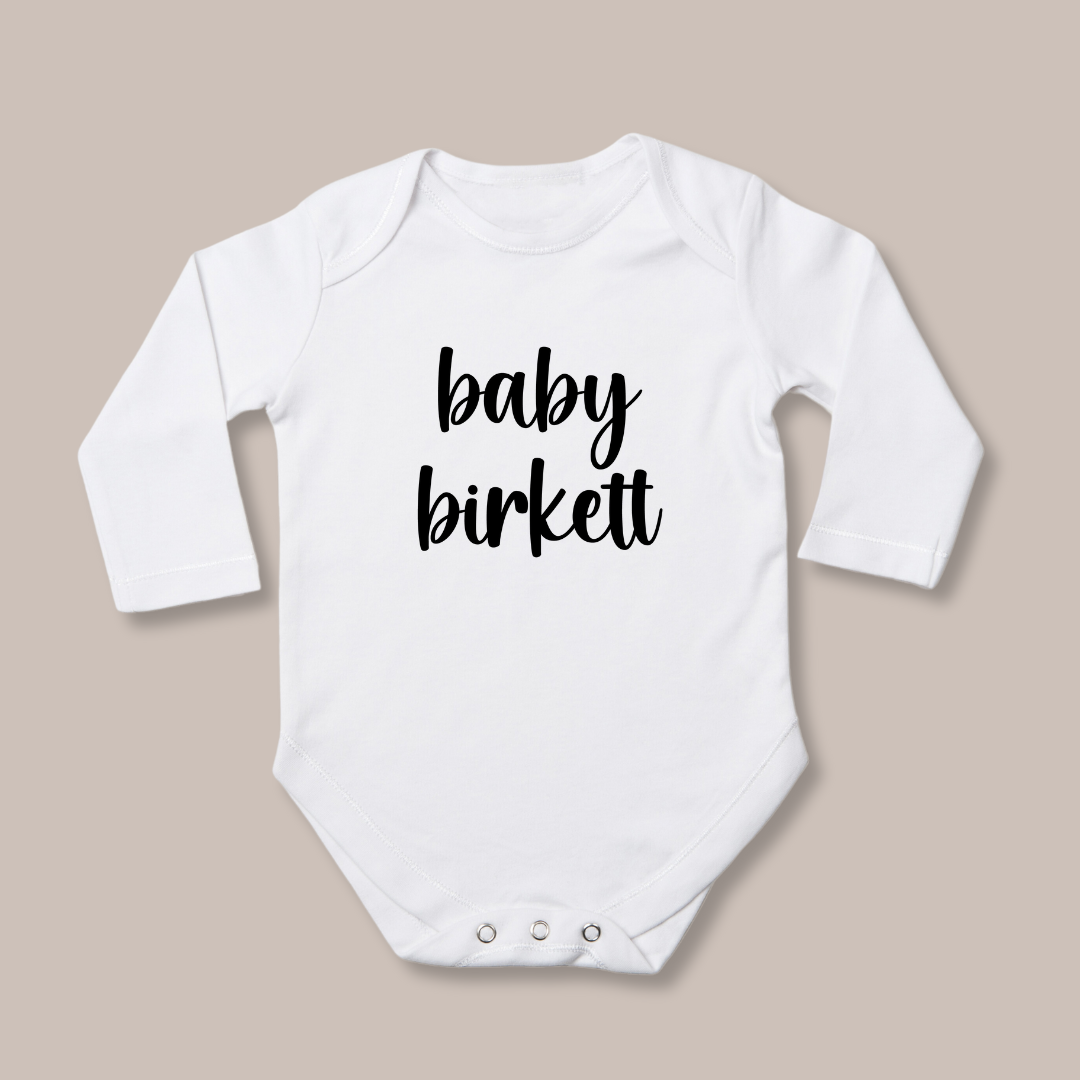 Mabel & Fox - Announcement Baby Grow  - White