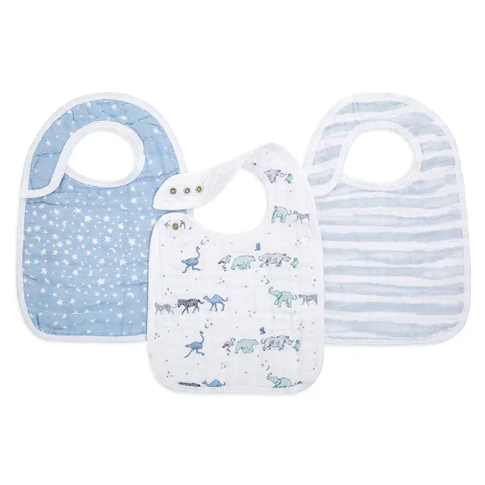 Aden + Anais - Cotton Muslin Snap Bibs - Rising Star (3 Pack) - Mabel & Fox