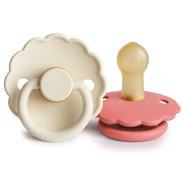 FRIGG - Daisy - 2 Pack Latex Dummy - Cream/ Poppy (Size 1) - Mabel & Fox