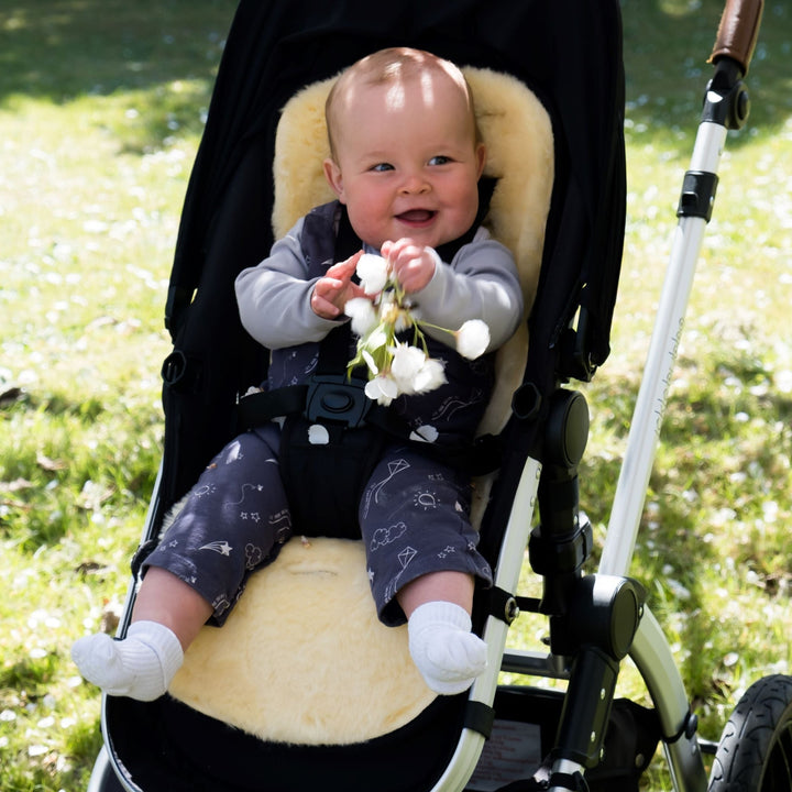 Naturally Sheepskins - Sheepskin Pram Liner - Original Natural - Mabel & Fox