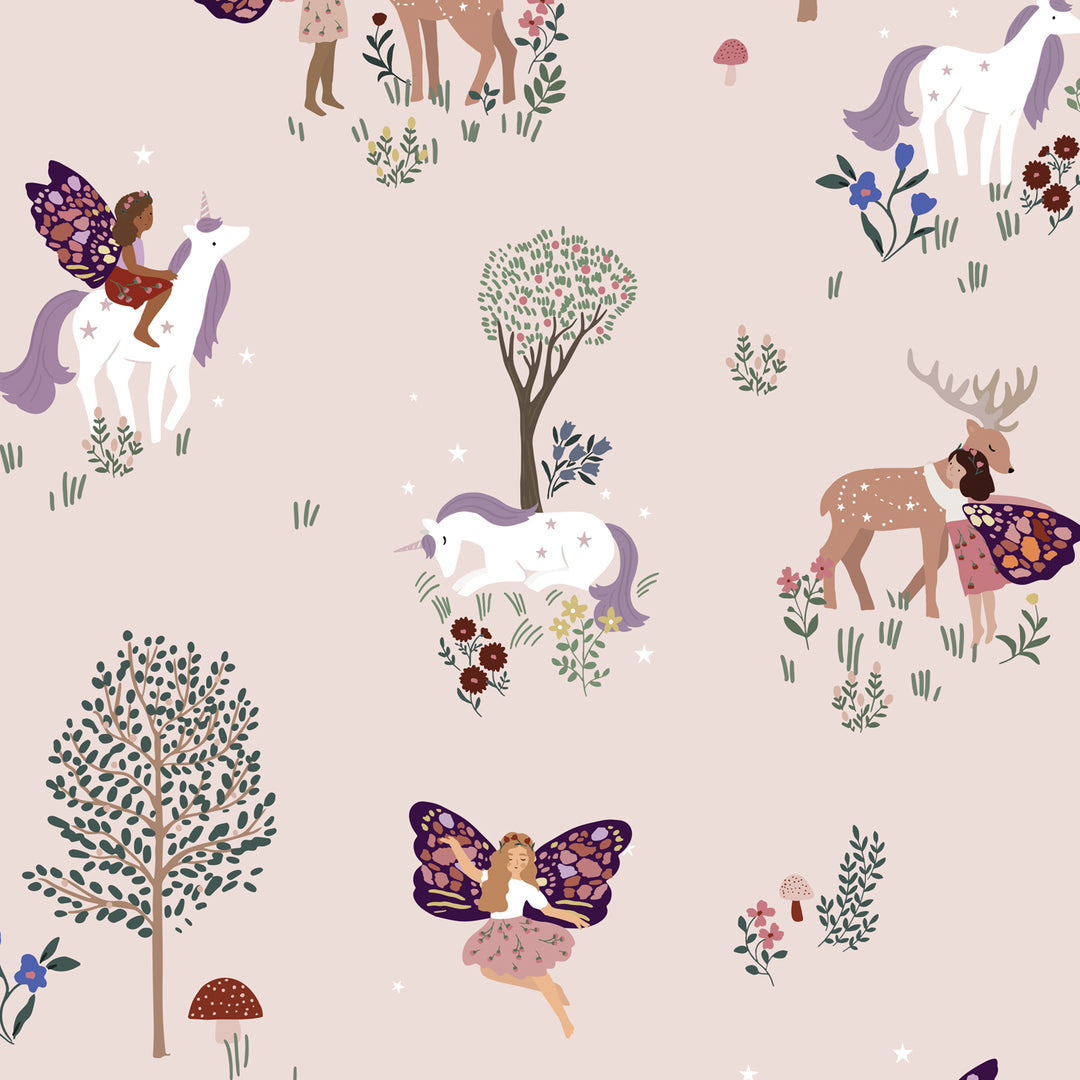 Minibeau - Wallpaper - Magical Forest Pink