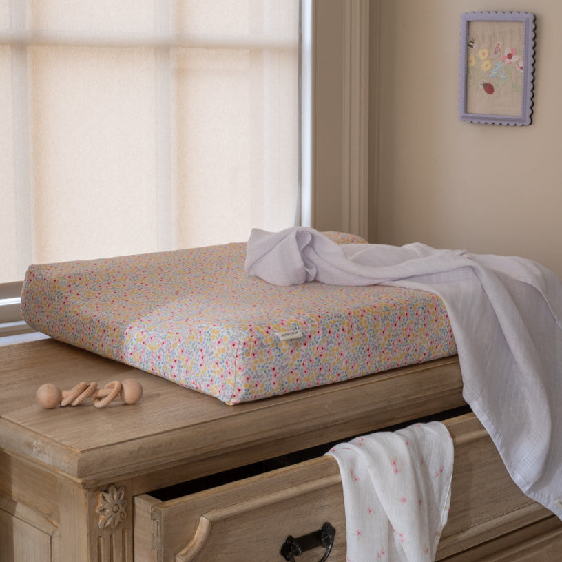 Avery Row - Baby Changing Cushion - Wildflower Garden