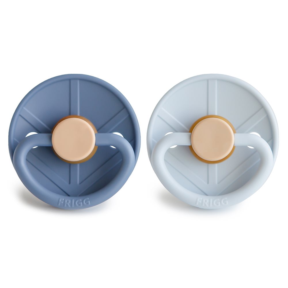 FRIGG - Little Viking - Round Latex 2-Pack Pacifiers - Harald/Knud - Size 1 - Mabel & Fox