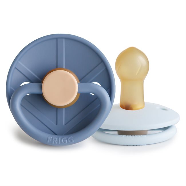 FRIGG - Little Viking - Round Latex 2-Pack Pacifiers - Harald/Knud - Size 1 - Mabel & Fox