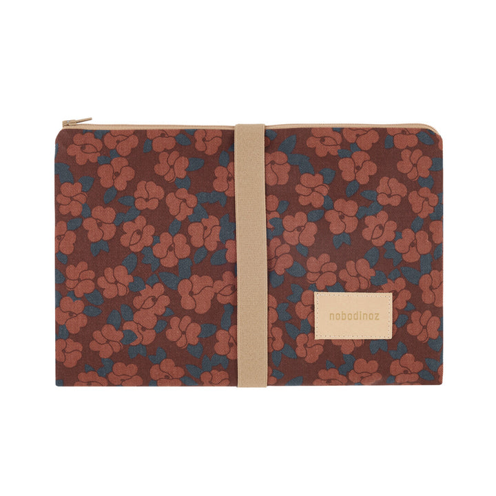 Nobodinoz- Hyde Park Waterproof Changing Pad - Maroon Poppies