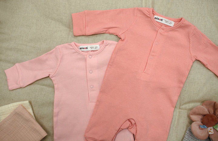 Mabel & Fox - Ribbed Rompers - Pink (2 Pack) - Mabel & Fox