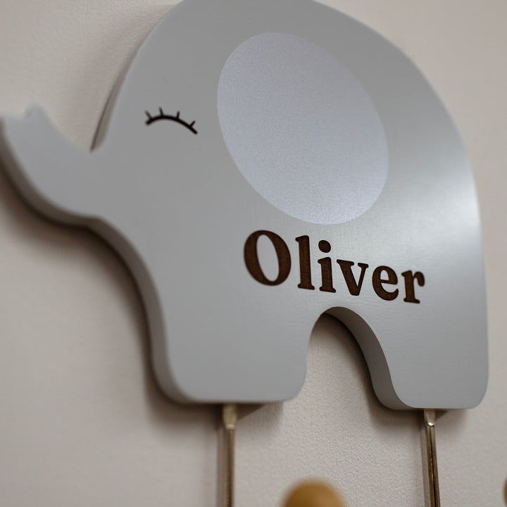 Jabadabado - Personalised Wall Hanger - Safari Elephant - Mabel & Fox