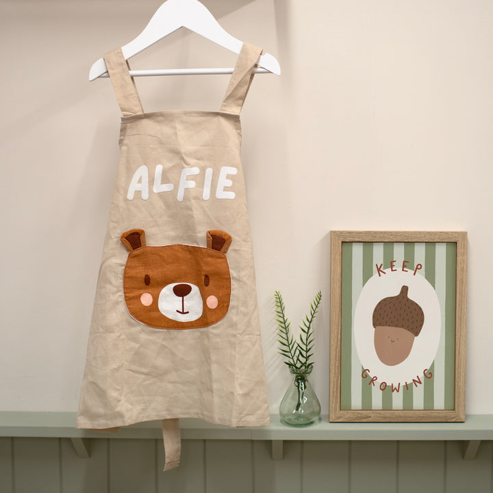 ThreadBear - Personalised Linen Apron - Bear