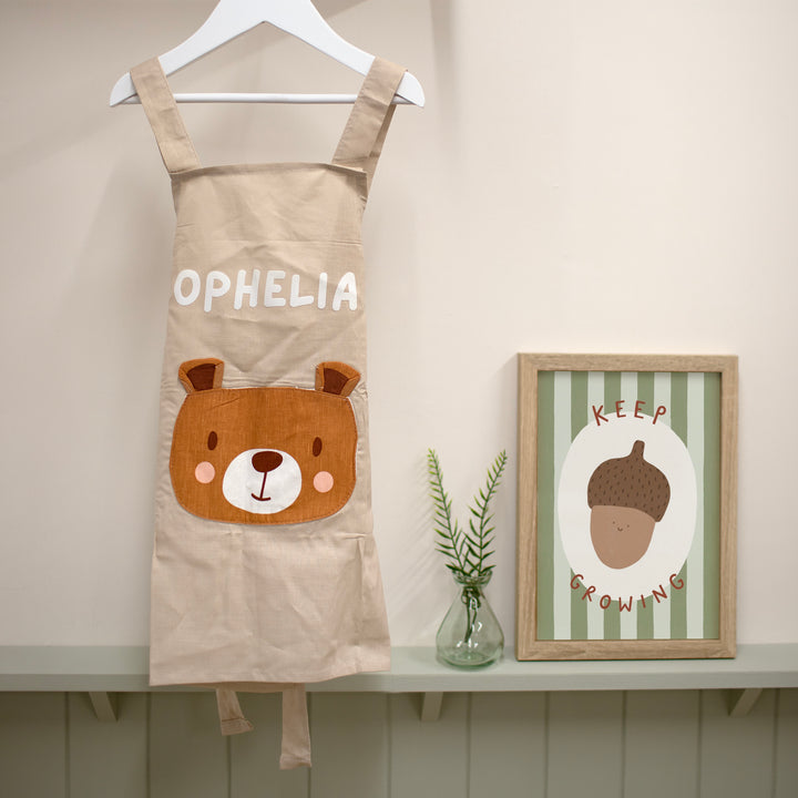 ThreadBear - Personalised Linen Apron - Bear