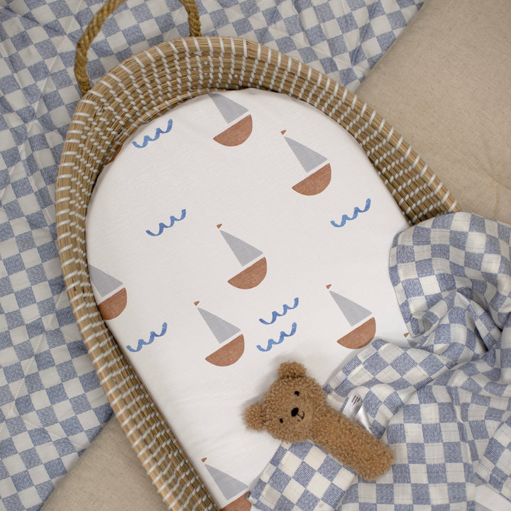 Mabel & Fox -  Basket Changing Mat - Sail Away
