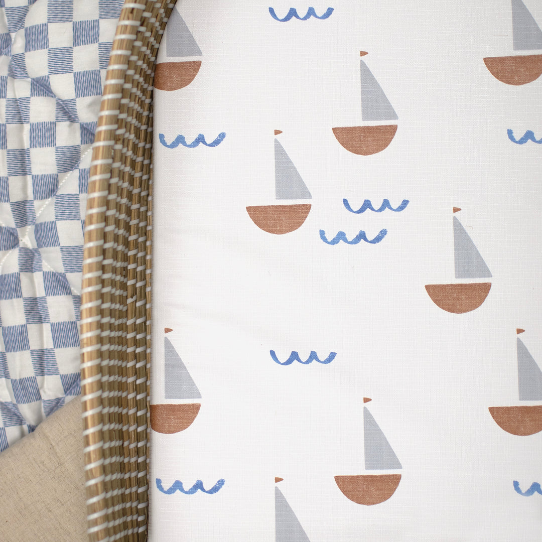 Mabel & Fox -  Basket Changing Mat - Sail Away