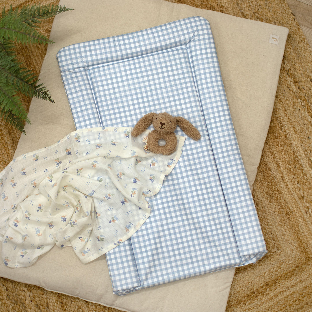 Mabel & Fox - Baby Changing Mat - Blue Gingham