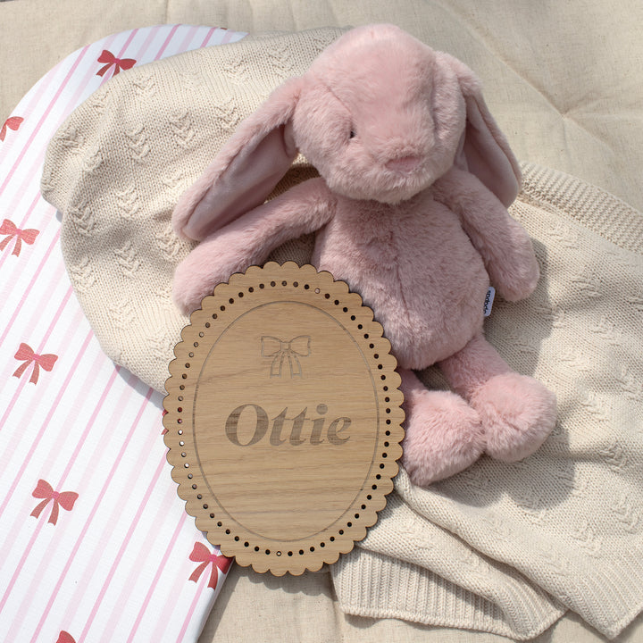 Mabel & Fox - Personalised Wooden Name Sign - Bow Cute