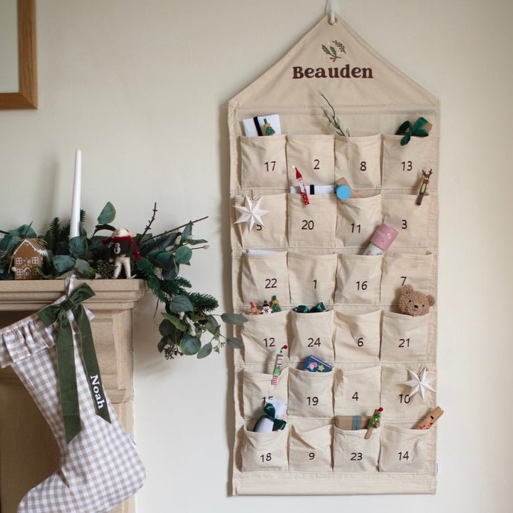 Mabel & Fox - Personalised Canvas Advent Calendar - Embroidered