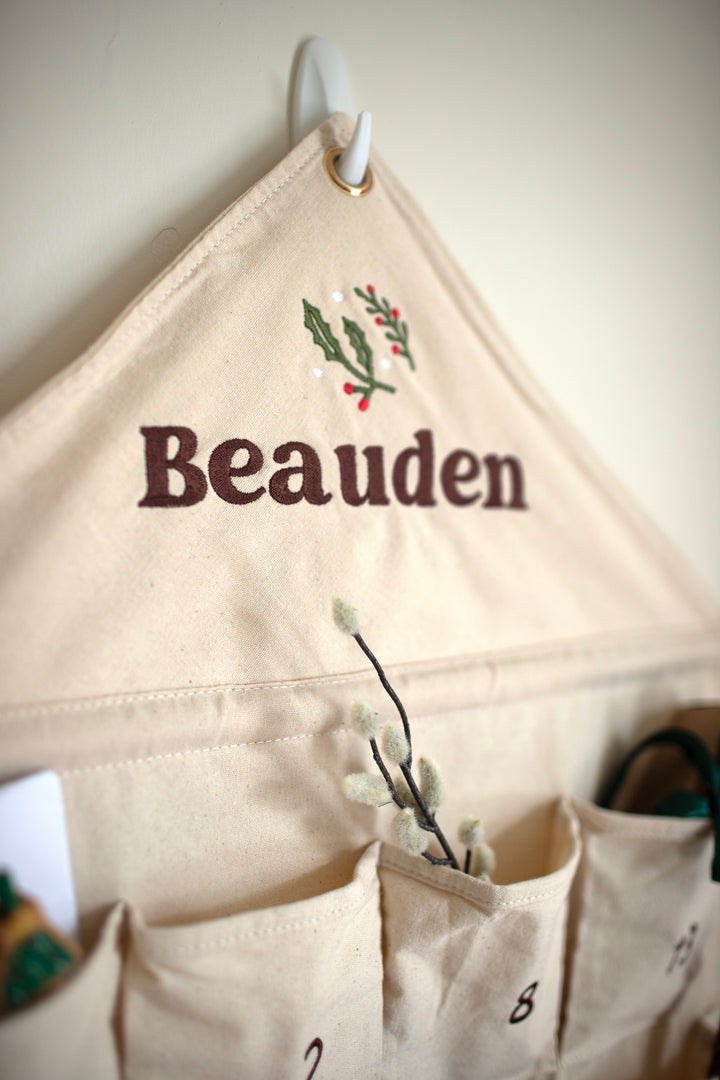 Mabel & Fox - Personalised Canvas Advent Calendar - Embroidered