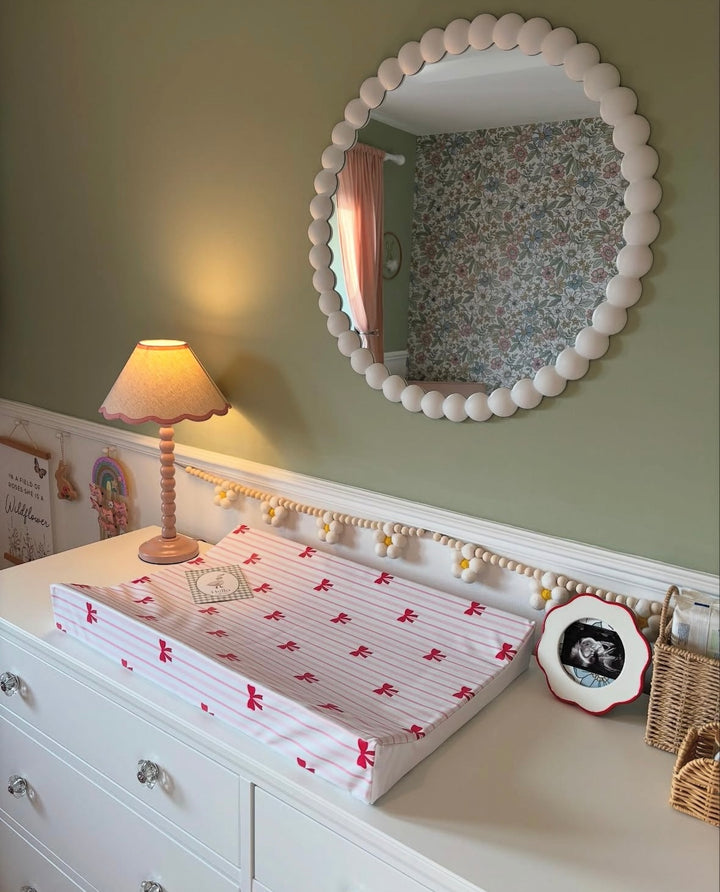 Mabel & Fox - Wedge Baby Changing Mat - Bow Cute