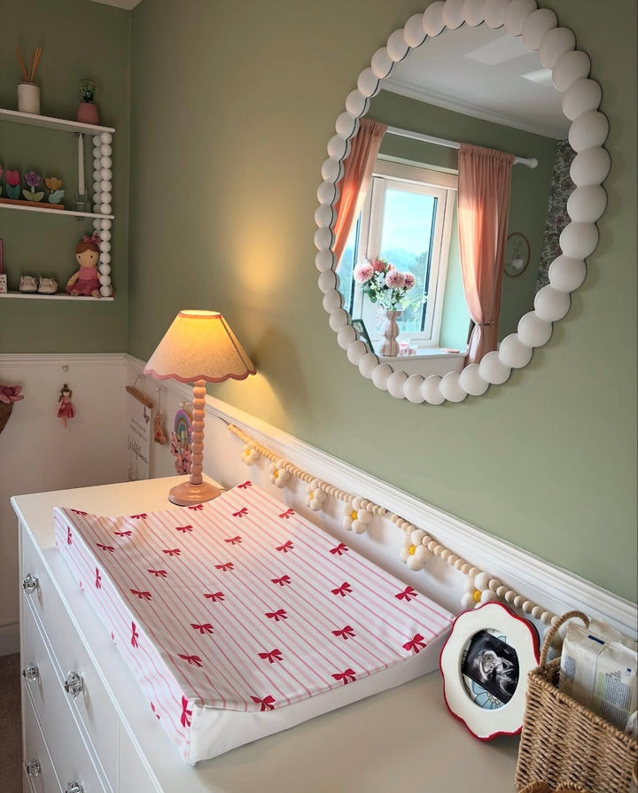 Mabel & Fox - Wedge Baby Changing Mat - Bow Cute