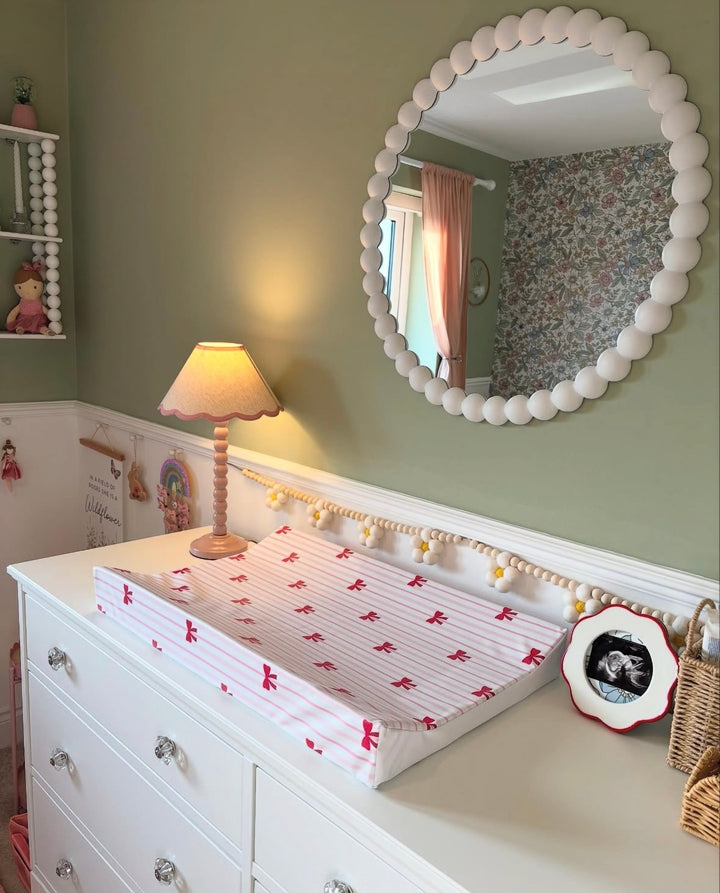 Mabel & Fox - Wedge Baby Changing Mat - Bow Cute