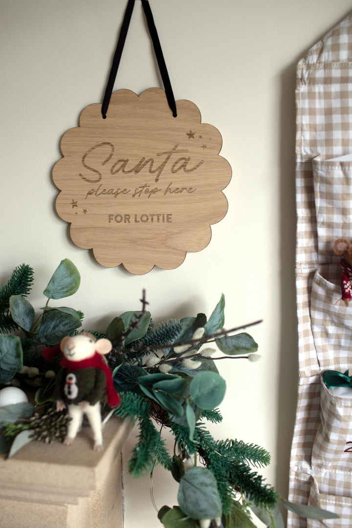 Mabel & Fox - Personalised Santa Stop Here Sign