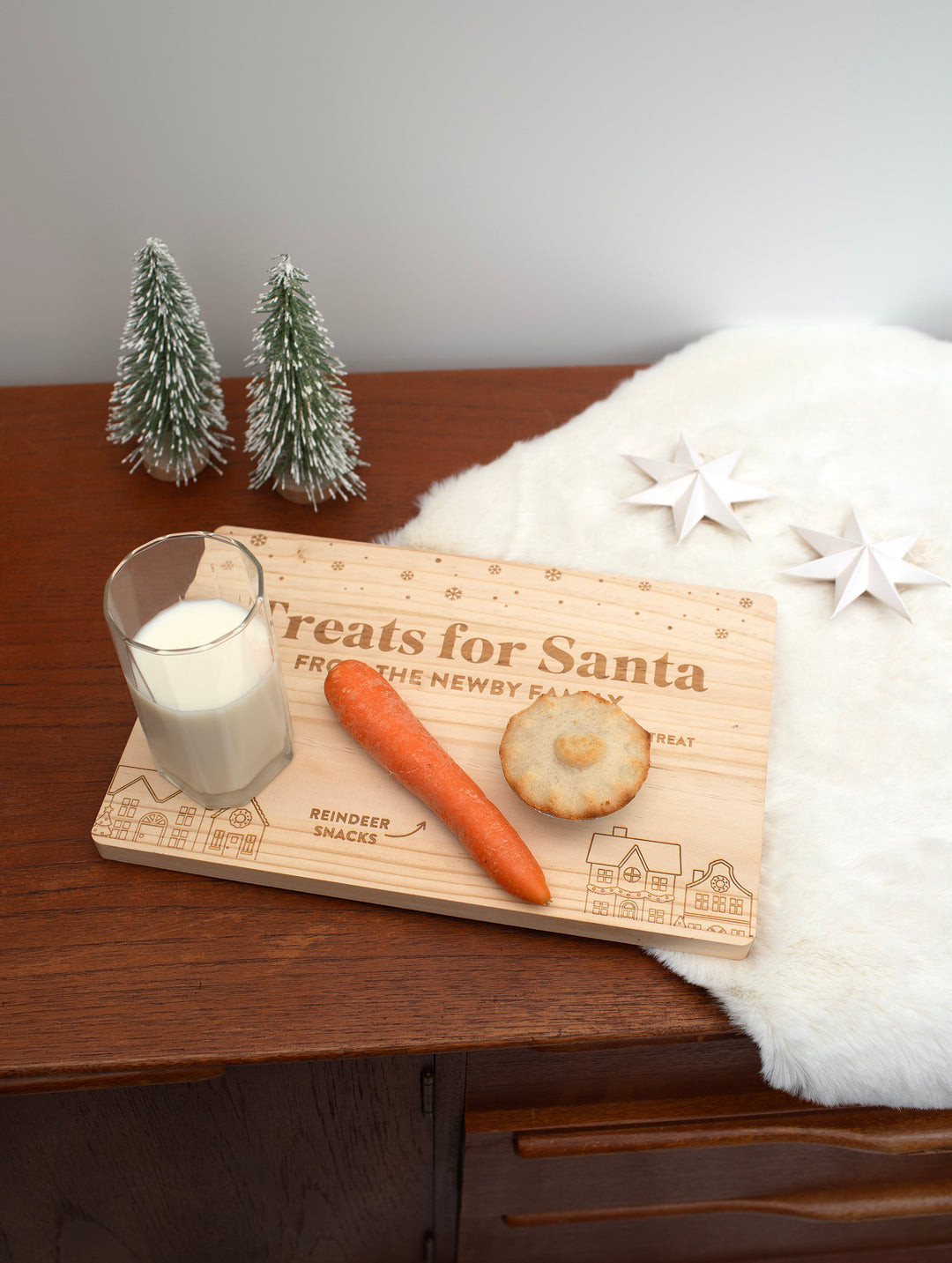 Mabel & Fox - Personalised Christmas Village Treat Board