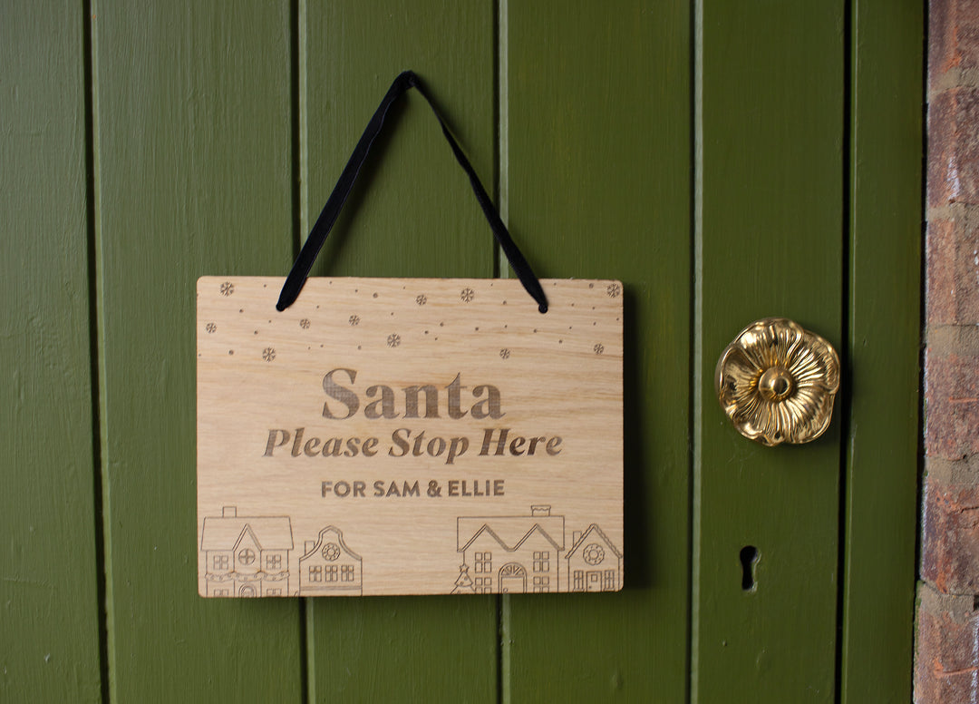 Mabel & Fox - Personalised Santa Stop Here Sign