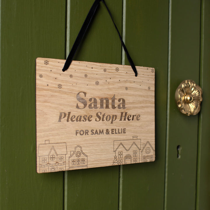 Mabel & Fox - Personalised Santa Stop Here Sign