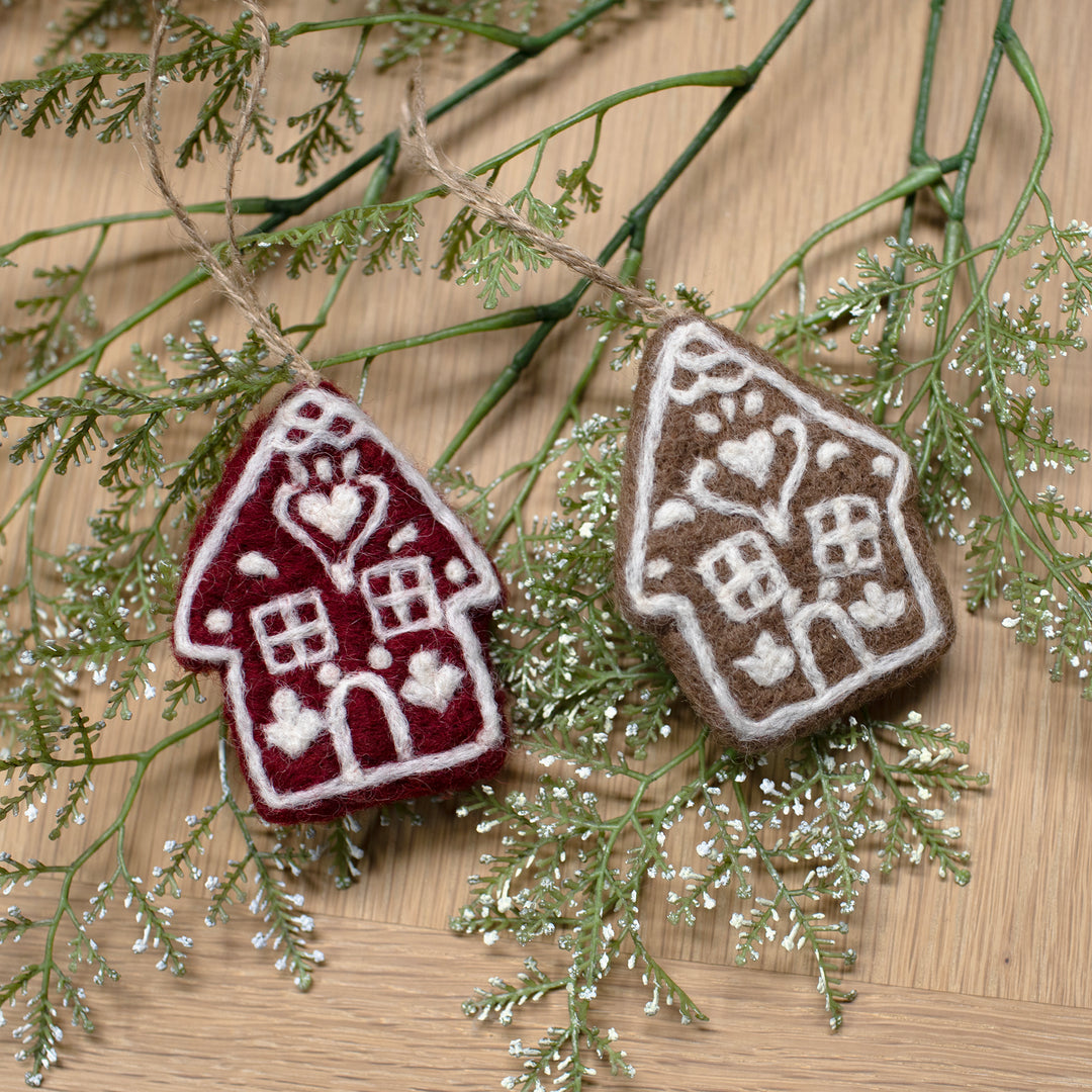 Gamcha - Handmade Christmas Floral Houses - Set Of 2