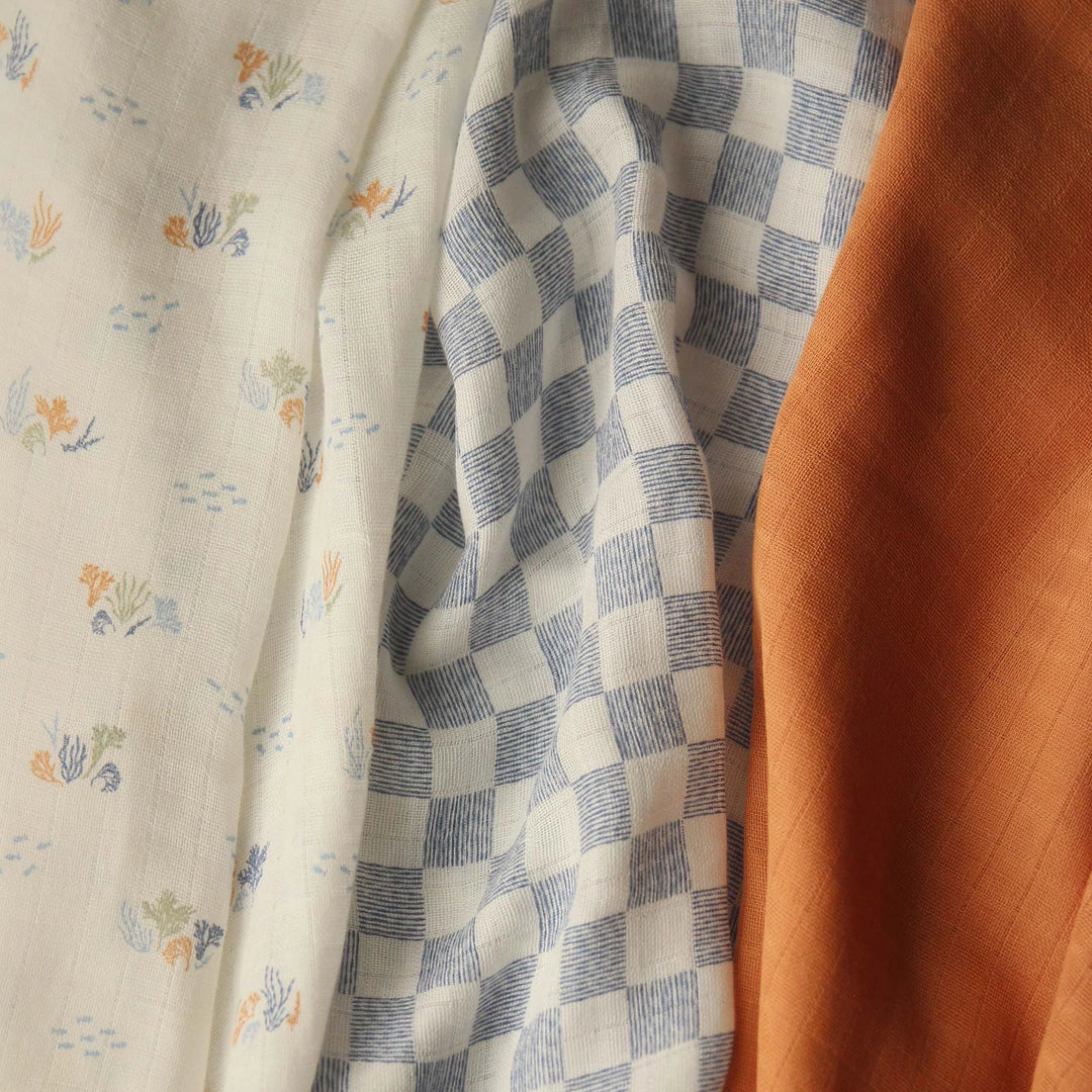 Avery Row - Organic Baby Muslin Square Set - Coastline - Mabel & Fox