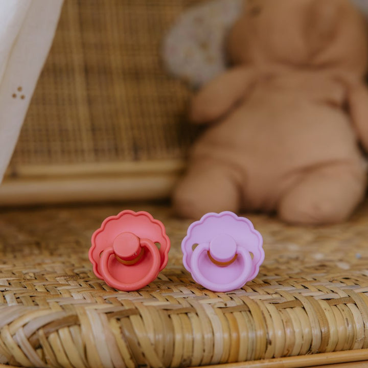 FRIGG - Pacifier - Rosy Romance - Size 2 (4 Pack) - Mabel & Fox