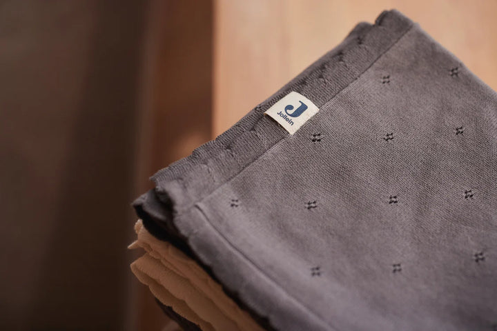 Jollein - Cradle Blanket - Pointelle - Storm Grey - Mabel & Fox