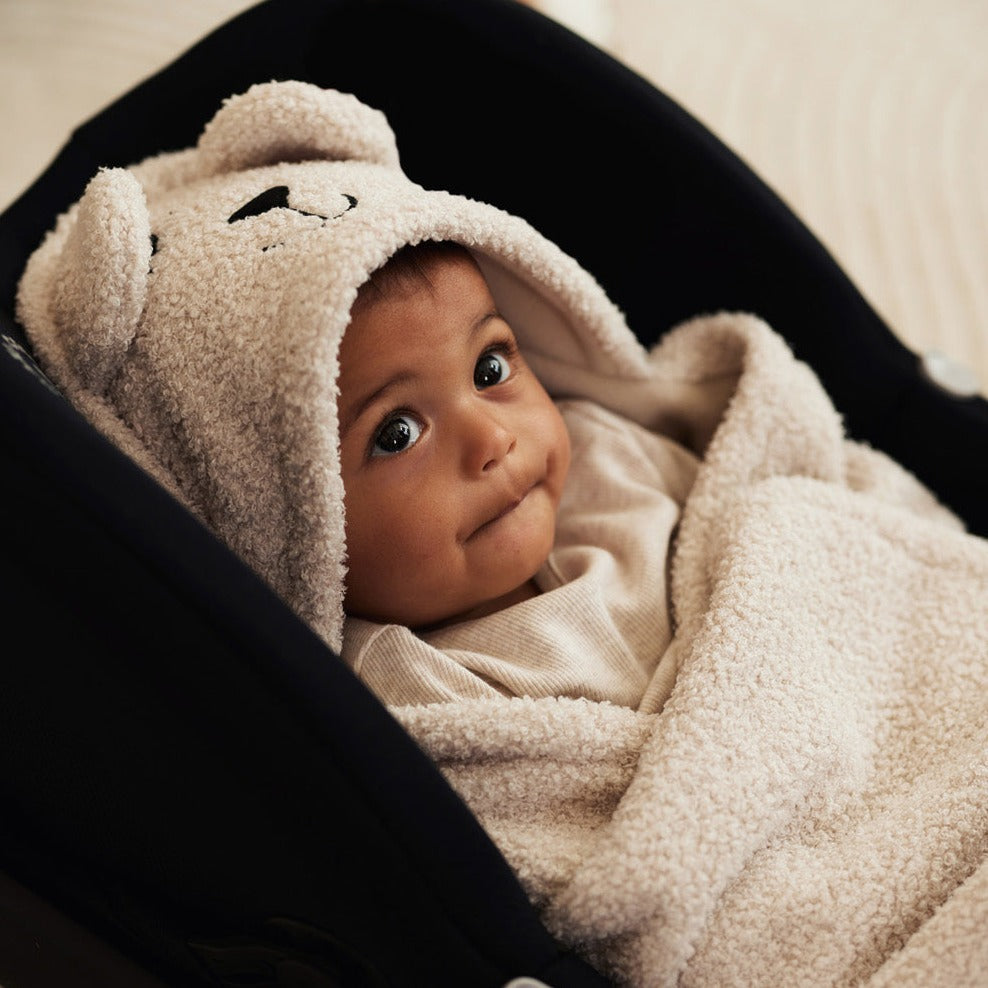 Jollein - Boucle Wrap Blanket Bear - Oatmeal – Mabel & Fox