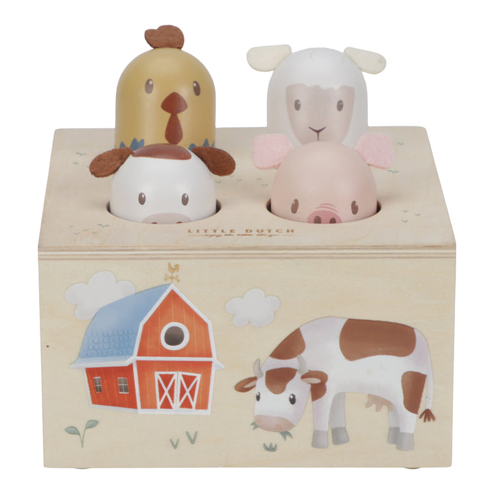 Sample Sale (Slight Damage) - Little Dutch - Wooden Farm Pop Up Animals - Mabel & Fox