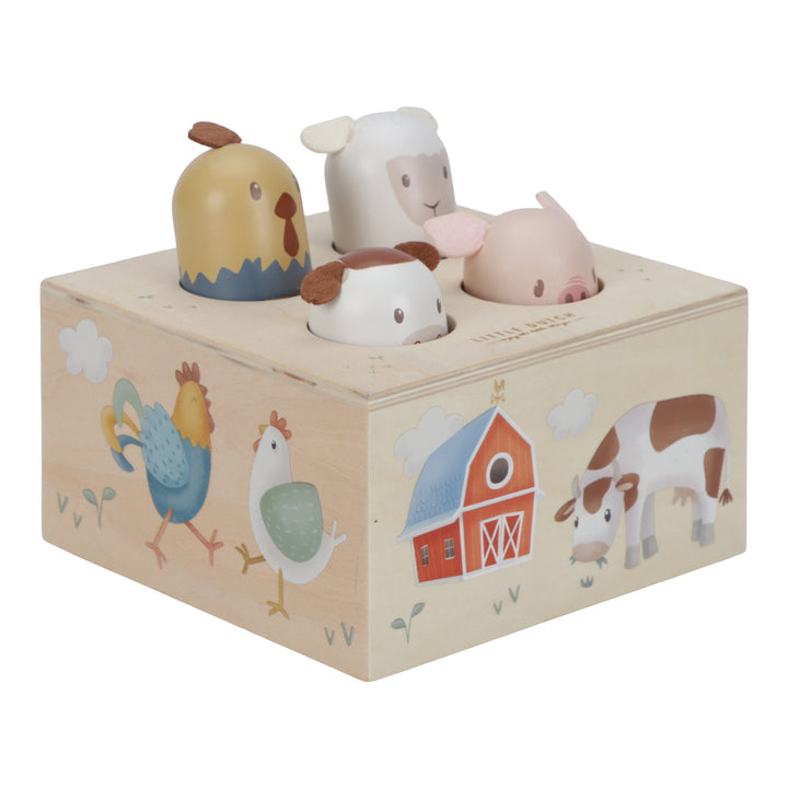 Sample Sale (Slight Damage) - Little Dutch - Wooden Farm Pop Up Animals - Mabel & Fox