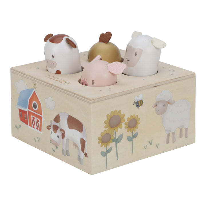 Sample Sale (Slight Damage) - Little Dutch - Wooden Farm Pop Up Animals - Mabel & Fox