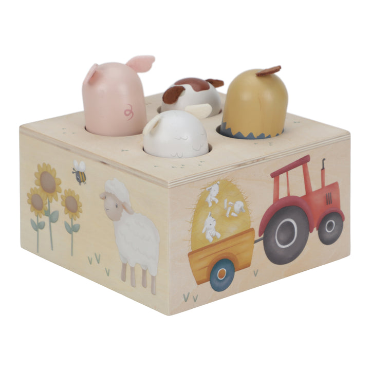Sample Sale (Slight Damage) - Little Dutch - Wooden Farm Pop Up Animals - Mabel & Fox